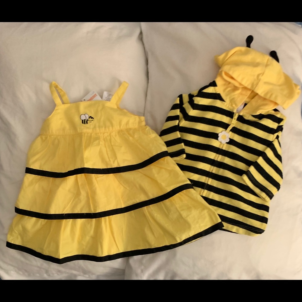 6-12 month Gymboree 🐝 dress with hooded sweater